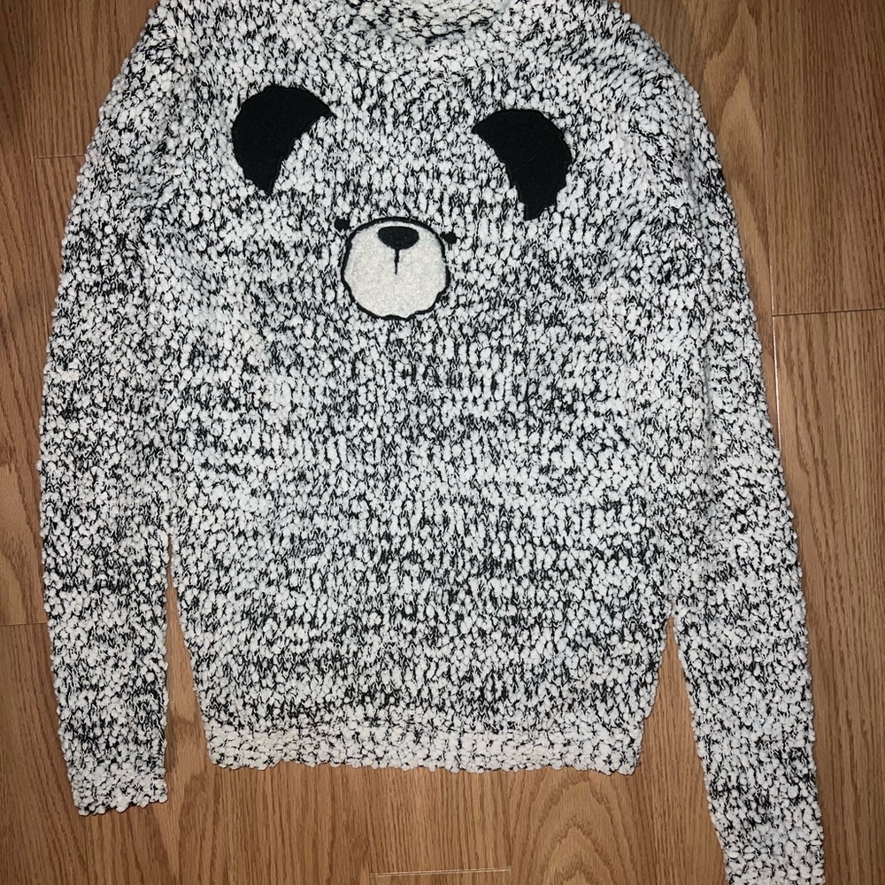 Black and White Bear Face Sweater